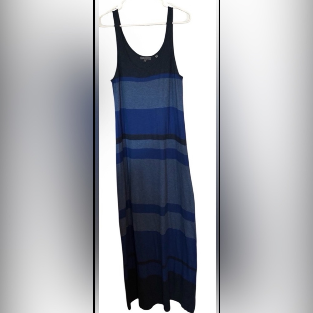 Vince Blue Striped Knit Maxi Dress in Medium